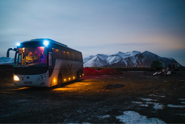 Bus in the mountains