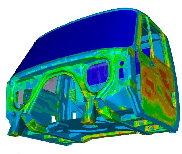 MSC Nastran: Stress analysis on body in white structure