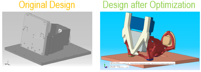 Tosca : Original concept compared to optimised shape