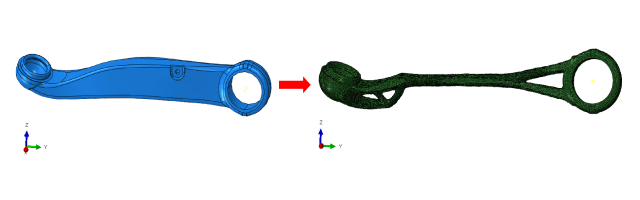 Tosca : Weight reduction with Tosca structure optimization