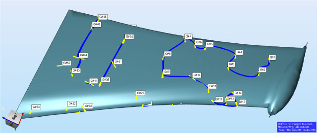 True-Load strain gauges positions