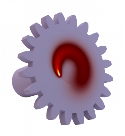 Gearshaft temperature simulation executed with simufact welding.